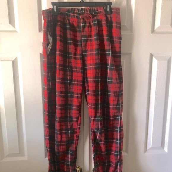 Arctic Trail red plaid fleece lounge pants size L - Picture 1 of 3
